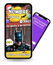 Comprar Invitación Digital De Cumpleaños Batman
