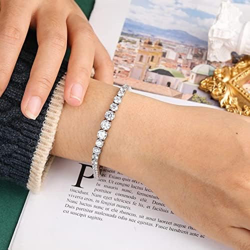 Pulsera De Tenis Con Circonita Cúbica Graduada Para Mujeres
