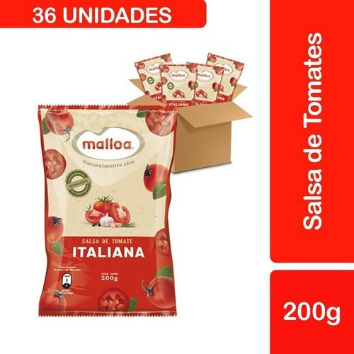 36 Salsas De Tomate Malloa Italiana Tradicional 200 G