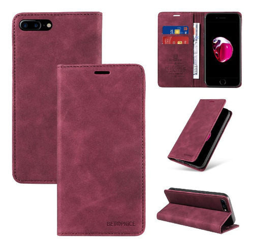 Funda Para iPhone 8 Plus/7 Plus Folio Wallet Protective Pu