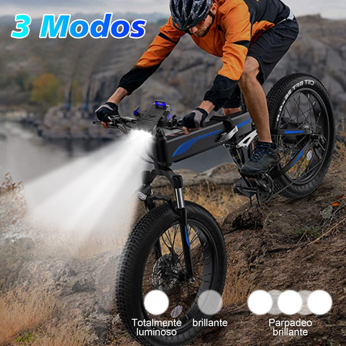Luz Bicicleta Led 4 En 1 Lámpara De Luces Recargable Kit