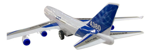 Super Avion Con Luz Y Sonido Para Armar Airplane Blanco 40cm Blanco
