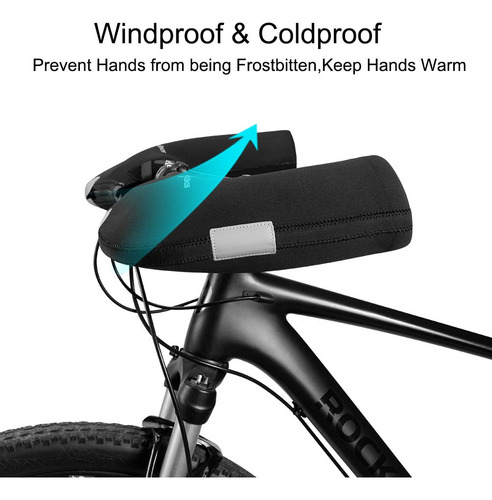 Manoplas De Manillar Rockbros Para Clima Frío Mtb Negro