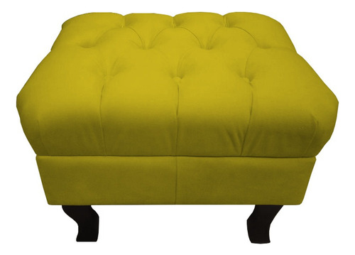 Kit 2 Puff Puf Decorativo Luiz Xv Triângulo Baixo Cor Amarelo