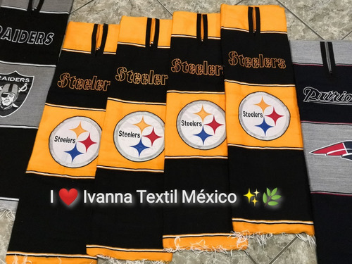 Imagen 3 de 3 de Gabán Artesanal Deportivo Nfl Steelers 100%algodón