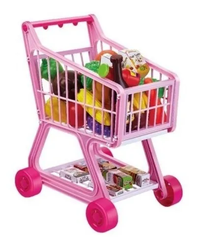 Carrito De Super Mercado Juguete Para Ni as C 32 Accesorios