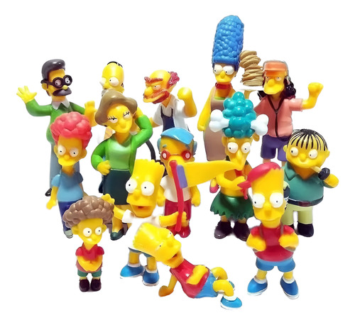 Set 14 Figuras Los Simpsons Colección Homero Marge Bart Lisa