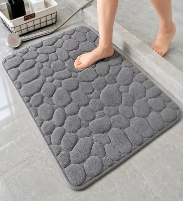 Tapete Banheiro Antiderrapante Macio Absorvente 60x40 Cinza