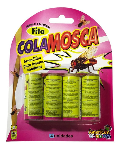 5 Peças - Fita Rolo Cola Mosca Mosquito Armadilha Mosca 4uni