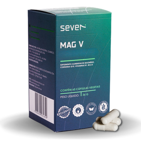 Suplemento Seven Nutrição Magnésio Bisglicinato Magnesio Mag-V Enxaqueca de 36g x 60 un - cápsula