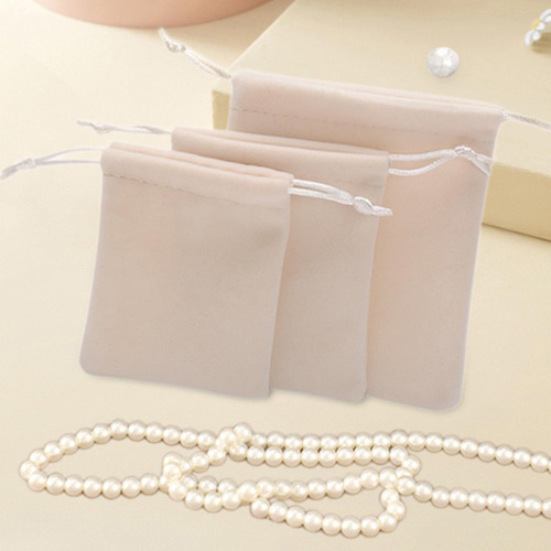 Hh 3pcs Joyas De Joyas Bolsas Mini Bolsas De Dibujo Beige