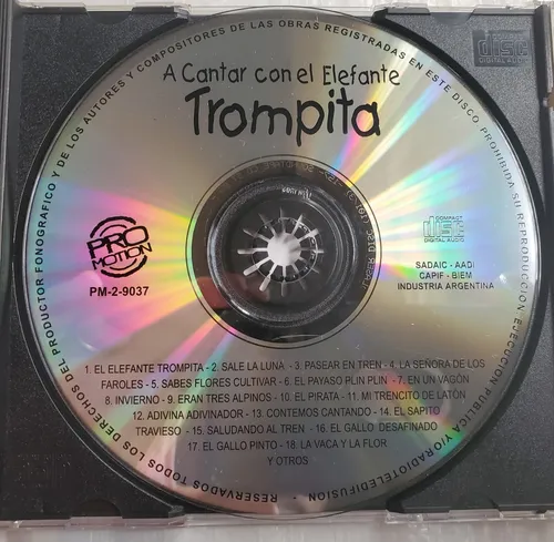 Cd A Cantar Con El Elefante Trompita Infantil Oferta Usado (Usado)