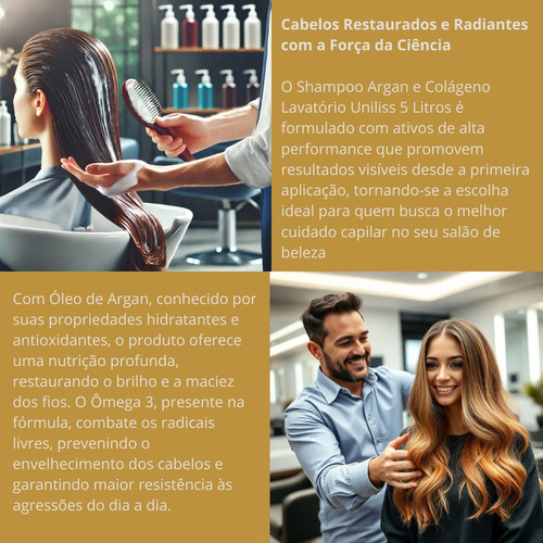 Shampoo Sem Sal Profissional Galao 5 L Argan Colageno