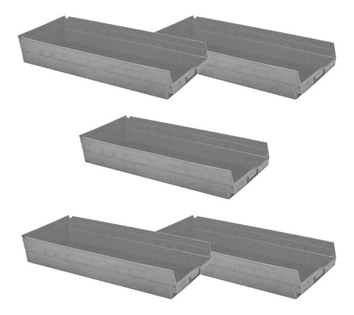 Contenedor Plástico Pequeño, Mxdtr-032, 5pzs, 28.5x60x10cm Color Gris