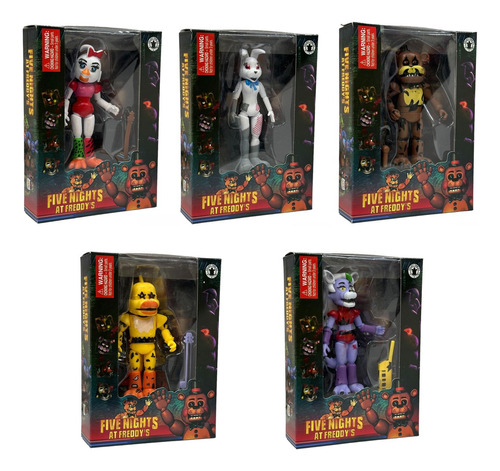 Set 5 Muñecos Five Nights At Freddys En Caja Articulados