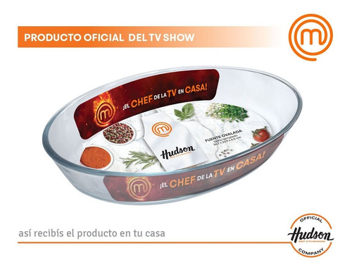 Asaderas Vidrio Templado Hudson Ovalada Horno 34x23x6cm