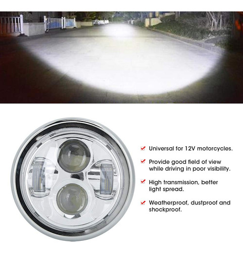 Faro Redondo Estilo Retro Para Motocicleta Cg125 Gn125