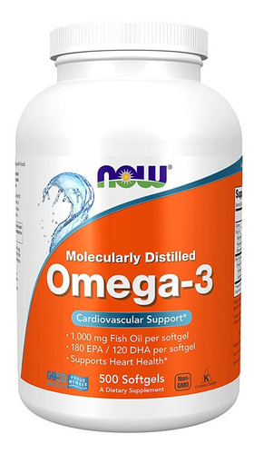 Omega 3 Now 1000mg 500 Cápsulas