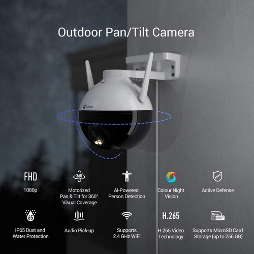 Camara Ip Full Hd 1080p Wifi Exterior Domo Motorizada Audio