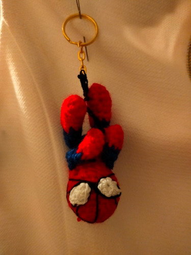 Llavero Hombre Araña Amigorumi Tejido A Mano Crochet