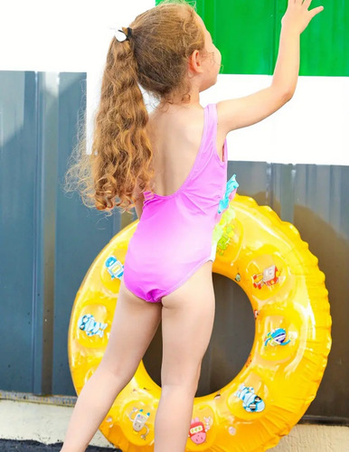Traje De Baño Niña Unicornio Calidad Importacion 50% Descuen Lila Unicornio 5-6 Años