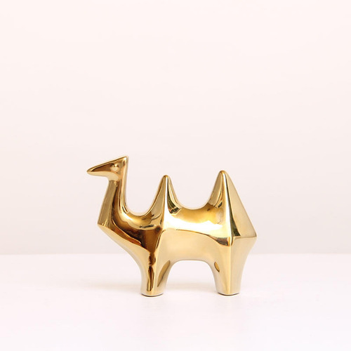 Camel Figurine Estatua De Animales Arte Multifuncional Oro