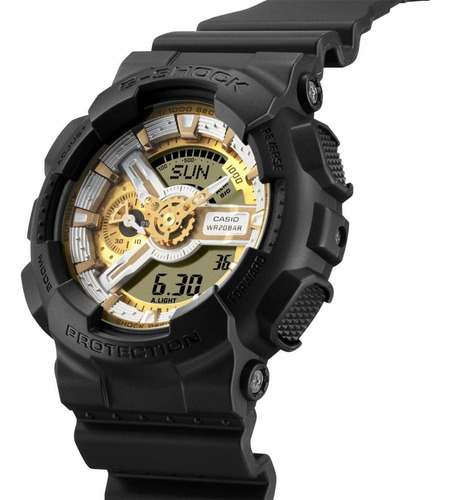 Reloj G-shock Ga-110cd-1a9: Edición Especial Analógico-digital, Color Negro Y Dorado