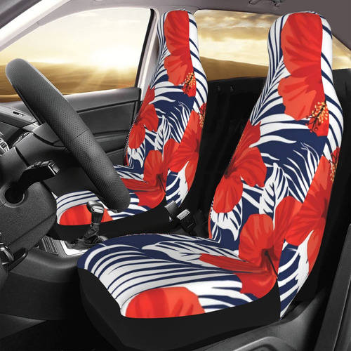 2 Funda Asiento Automovil Diseño Flor Coral Tropical Para