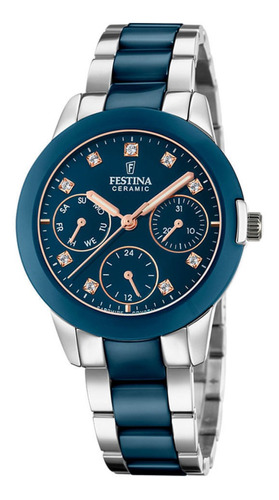 Reloj Festina Ceramic Para Mujer F20497/2 Multifunción Ss