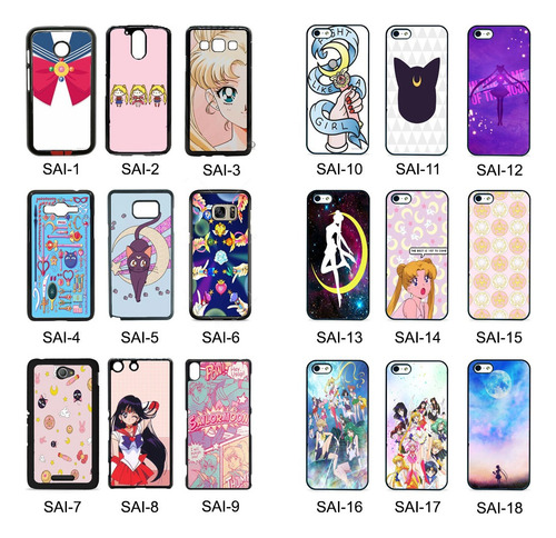 Funda Sailor Moon Compatible Con Samsung Case Tpu Carcasa Negro S25