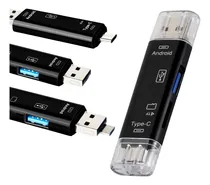 Comprar Adaptador Otg Tipo-c Usb 5 Em 1 Microsd Sd Leitor De Cartão Multifuncional Para Celular Tablet Notebook Pc Computador Android Acessório Portátil Conector Usb-c Preto
