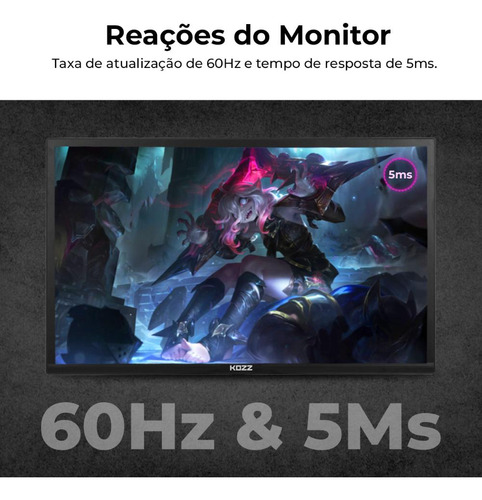 Monitor 19 Pol Gamer Led 5ms 60hz Ângulo Ajustável Hdmi