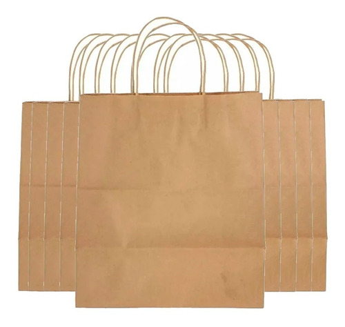 Pack 12 Bolsa De Papel Kraft 26 X 32 X 12 Cm