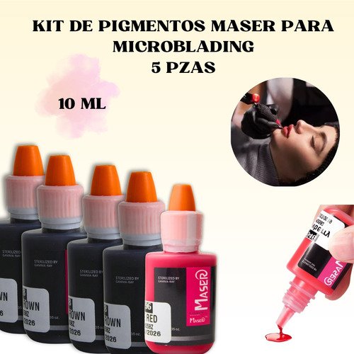 Tinta Para Ceja Microblading Shading Pigmento Maser 5pz