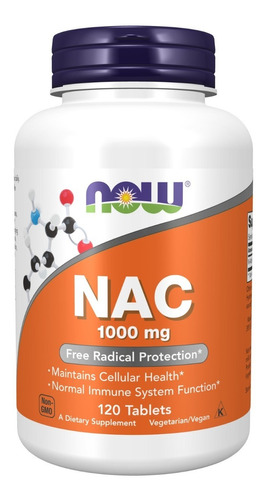 Now Suplemento, Nac (n-acetyl Cysteine 1000mg, 120 Capsulas 