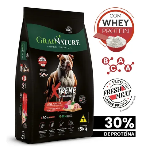 Ração Whey Protein Grannature Xtreme Alta Performance 30% Proteín...