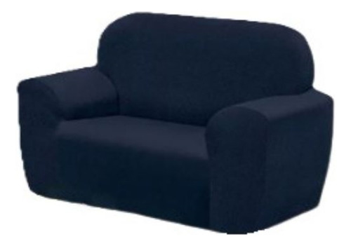Capa Para Sofa Em Malha Avulsa Coladinha 2 Lugar Elasticada Cor Azul