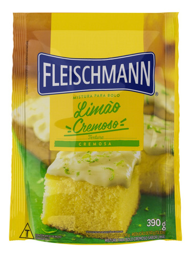 Fleischmann mistura para bolo cremoso limão sachê 390g