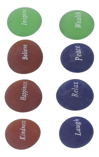 Color Lucky Stone, 16 Piezas De Piedras Inspiradoras, Mixtas