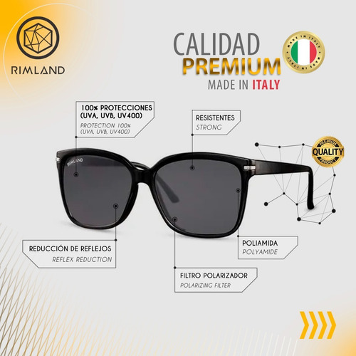 Imagen 5 de 10 de Anteojos Sol Rimland Bridget Negro