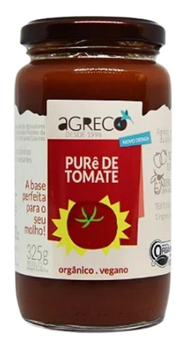 Kit 2x: Purê De Tomate Orgânico Agreco 325g