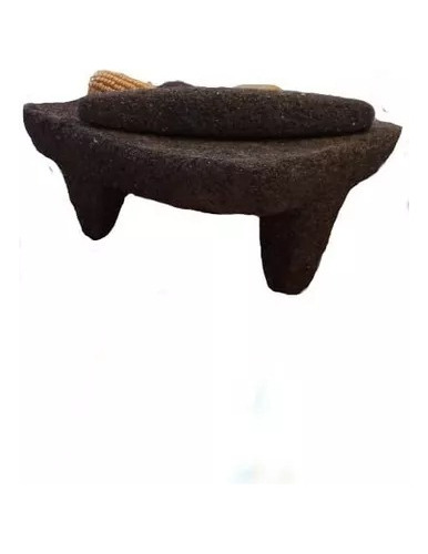 Metate De Piedra Volcanica 100% A Mano De 30cmx40cm
