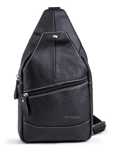 Mochila De Cuero Genuino Con Bandolera Unisex Para Exteriore