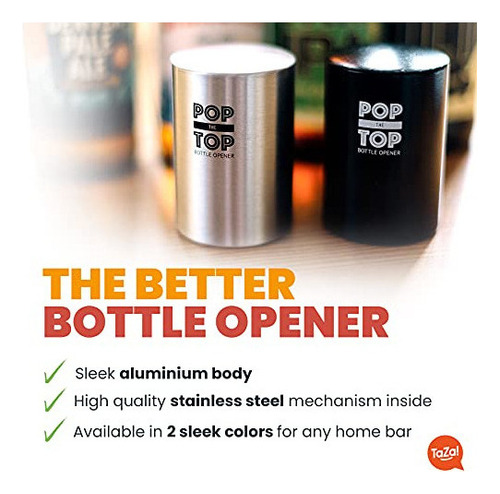 Abridor De Botellas De Cerveza Pop-the-top (negro): Abridor