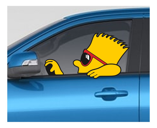 Sticker Bart Manejando Calcas Impresas Para Pick Up