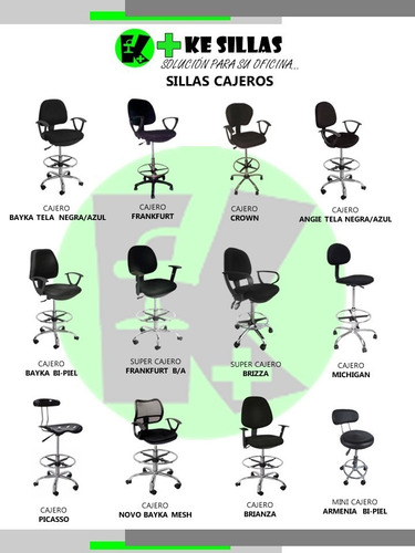 Silla Mini Cajero Oficina Armenia Base Cromada