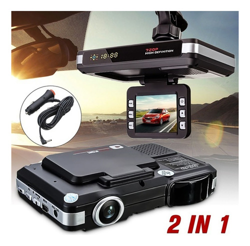2 Em 1 Hd 2.0 G-sensor Display Lcd Para Carro Dvr Gravador