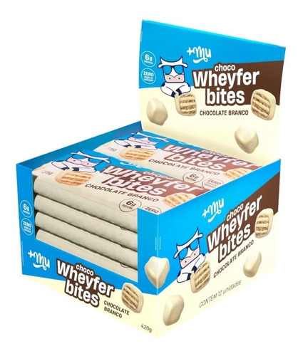 Choco Wheyfer Mais Mu Bites Sabor Chocolate Branco 35g 12un