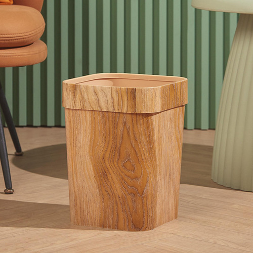 Bote De Basura De Grano De Madera Moderno, Cubos De Basura A