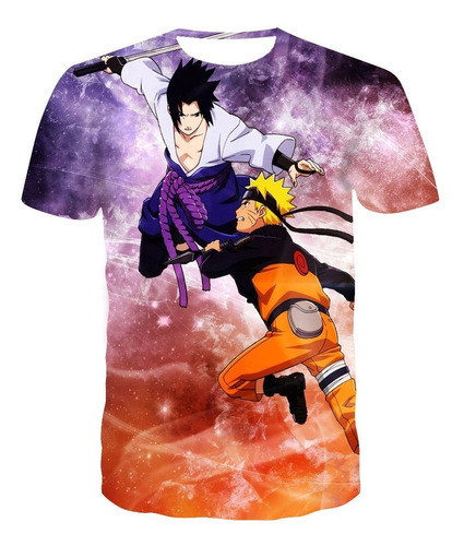 Camiseta Naruto Moda  Sasuke Impreso En 3d Kakashi Sasuke